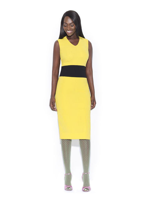 Yellow Dress With Black Band