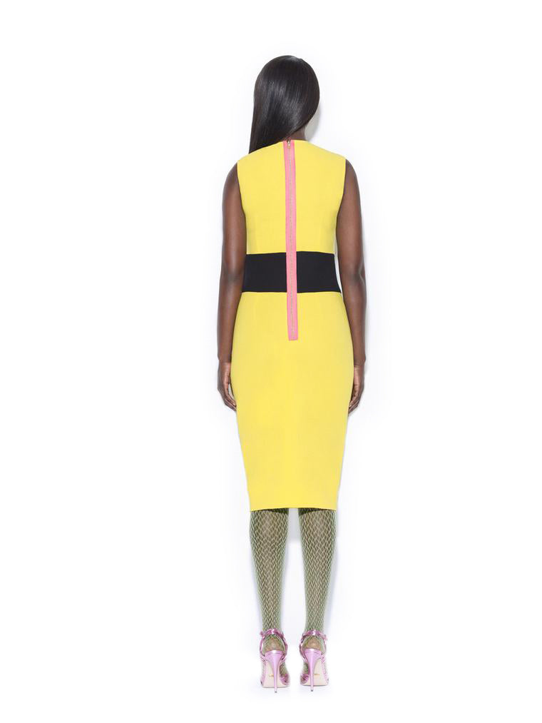 Yellow Dress With Black Band