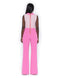 Pink Collared Jumpsuit with Panels